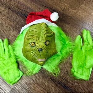 Green Grinch Costume Set with Santa Hat